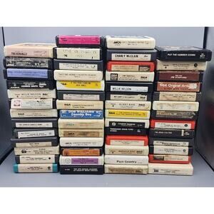 Lot of 52 Country 8 Track Tapes Johnny Cash Loretta Lynn Hank Williams Jr Willie